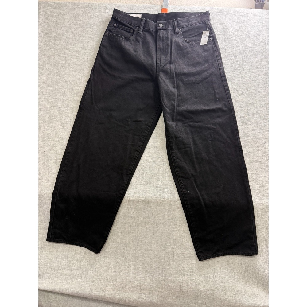 Gap Extra Baggy Jeans Mens 31x32 Black Cotton Mid Rise Tapered Leg Dark Wash